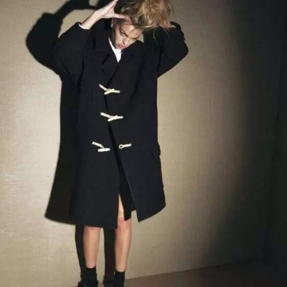 ZARA Wool Toggle Coat ZW Limited Edition Blogger Favorite Size Large New - Picture 2 of 15